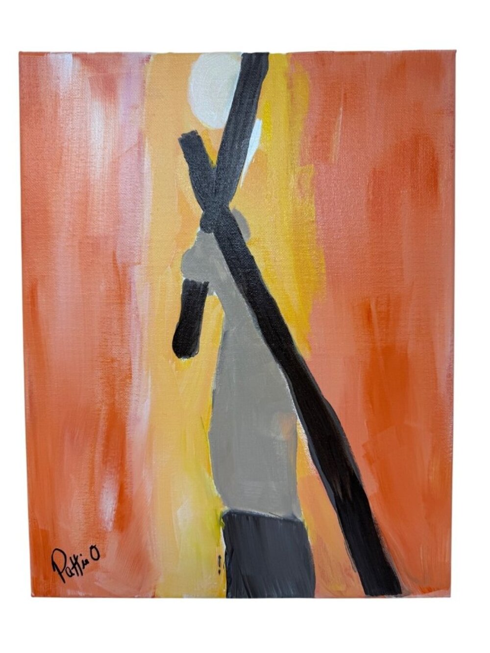 Jesus Carrying the Cross Original Art 14x11 Symbolic Expressionism Painting